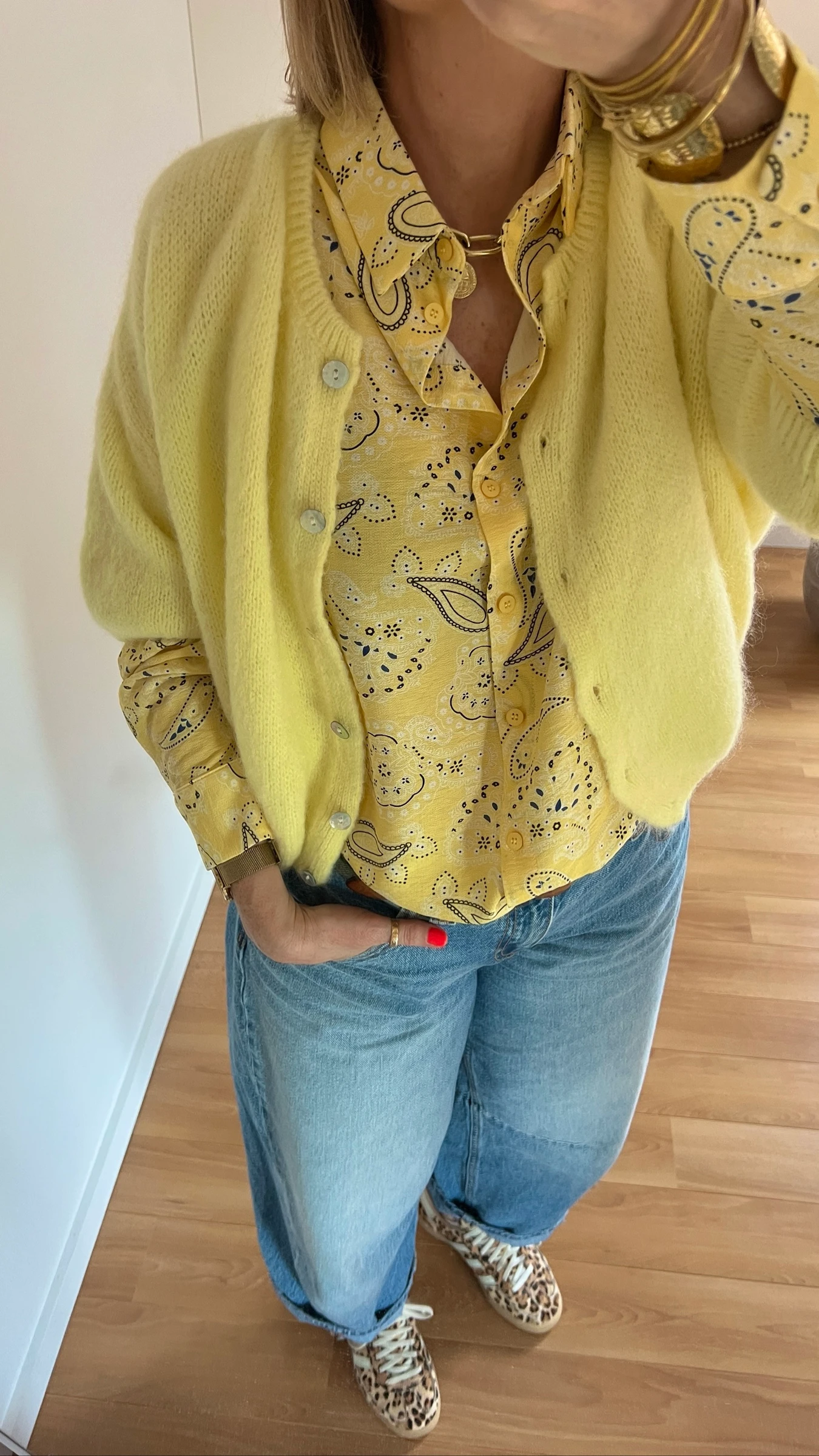 Chemise jaune motif bandana – photo 5